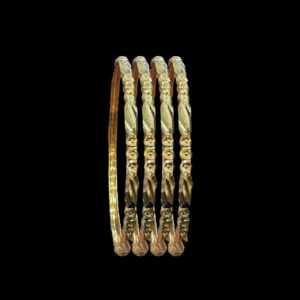 Regal Gold Twisted Bangles Set