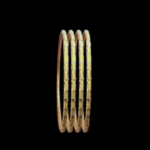 Ornate Gold Textured Bangles Set