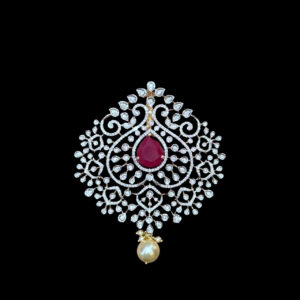 Elegant Ruby & Diamond Teardrop Pendant