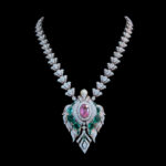 Grand Pink Sapphire & Emerald Diamond Necklace