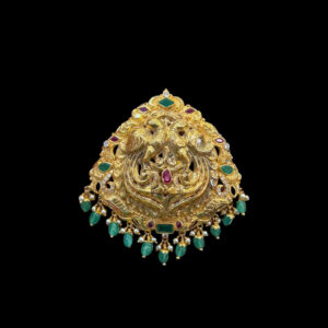 Majestic Peacock Antique Gold Nakshi Pendant