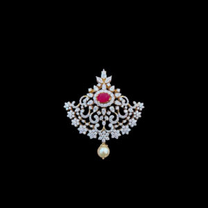 Elegant Ruby & Diamond Floral Pendant