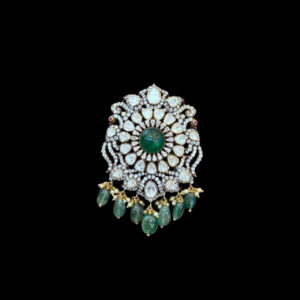 Ethereal Emerald & Uncut Diamond Pendant
