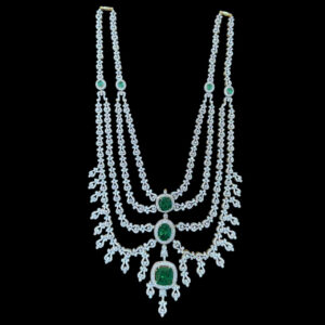 Grand Emerald & Diamond Layered Haram