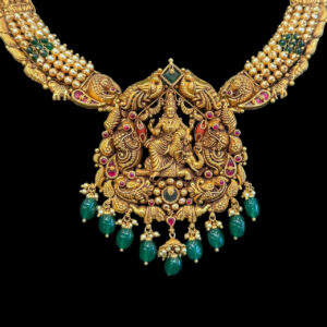Graceful Lakshmi Antique Gold Temple Necklace