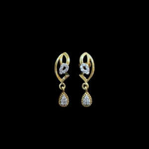 Dainty Gold & Diamond Drop Earrings