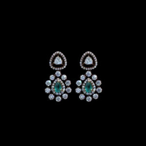 Ethereal Emerald & Diamond Victorian Drop Earrings