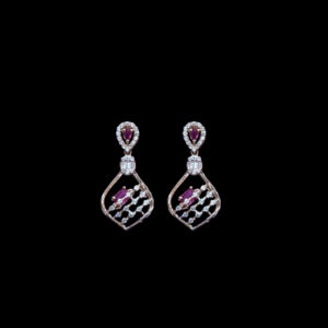 Graceful Emerald & Diamond Rose Gold Drop Earrings