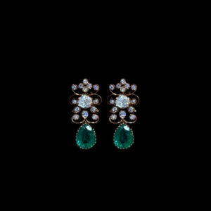 Regal Ruby & Diamond Rose Gold Drop Earrings