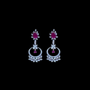 Regal Ruby & Diamond Chandbali Earrings