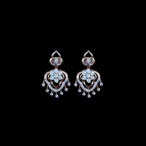 Radiant Rose Gold Diamond Chandbali Studs