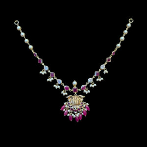 Divine Balaji Gold & Ruby Beaded Necklace
