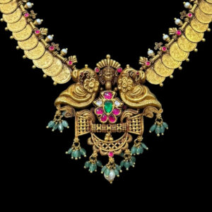 Regal Lakshmi Kasu Antique Gold Haram