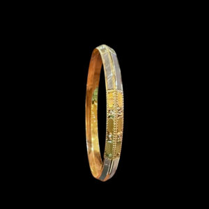 Ornate Nakshi Two-Tone Gold Bangle