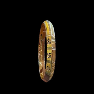 Sacred Swastik & Shubh Labh Gold Bangle
