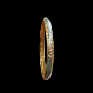 Classic Lined Two-Tone Gold Bangle