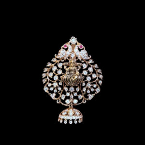 Divine Lakshmi Peacock Antique Gold & Diamond Pendant