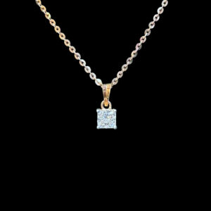 Dainty Rose Gold Solitaire Diamond Pendant