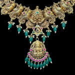 Regal Lakshmi Peacock Antique Gold Necklace