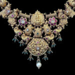 Grand Lakshmi Peacock Antique Gold Temple Necklace