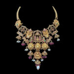 Regal Lakshmi Temple Antique Gold Necklace