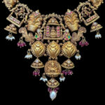 Regal Lakshmi Temple Antique Gold Necklace