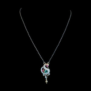 Whimsical Peacock Emerald & Diamond Mangalsutra