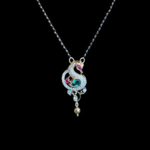 Whimsical Peacock Emerald & Diamond Mangalsutra