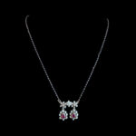 Graceful Diamond & Ruby Twin-Drop Mangalsutra