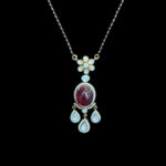 Regal Ruby Cabochon & Diamond Mangalsutra