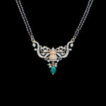 Divine Lakshmi Diamond Mangalsutra with Emerald Drop