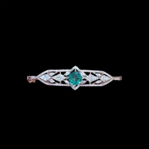 Elegant Emerald & Diamond White Gold Bracelet