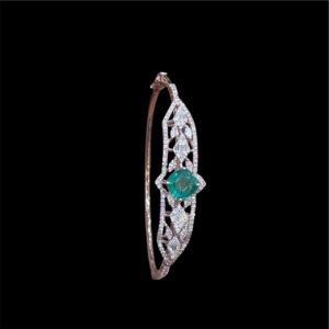 Elegant Emerald & Diamond White Gold Bracelet