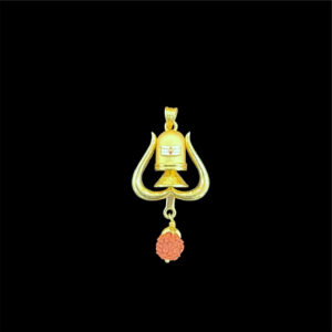 Divine Shiva Lingam Trishul Gold Pendant