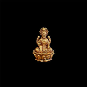 Divine Lakshmi Lotus Antique Gold Idol