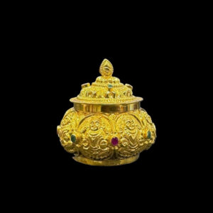Regal Lakshmi Antique Gold Kumkum Box