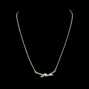 Dainty Gold & Diamond Love Knot Necklace