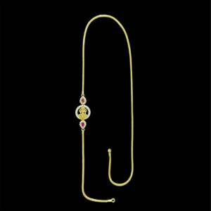 Divine Lakshmi Ruby & Gold Chain Bracelet