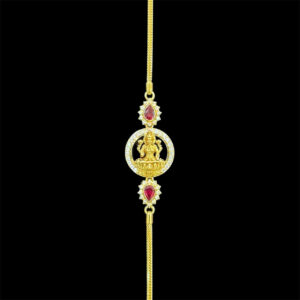 Divine Lakshmi Ruby & Gold Chain Bracelet