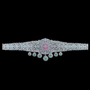 Majestic Ruby & Emerald Diamond Bridal Waist Belt