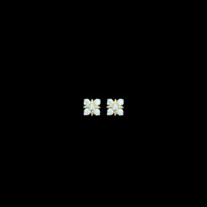 Playful Diamond Clover Rose Gold Stud Earrings