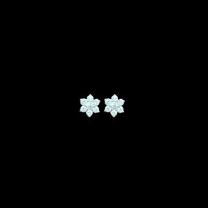Radiant Diamond Lotus Stud Earrings