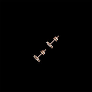 Ethereal Diamond Snowflake Rose Gold Stud Earrings