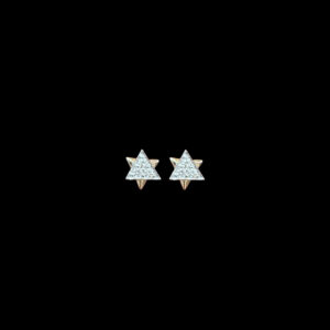 Regal Diamond Pyramid Rose Gold Stud Earrings