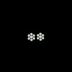 Classic Diamond Floral Wheel Gold Stud Earrings