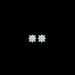 Ornate Diamond Square Floral Gold Stud Earrings