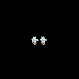 Graceful Diamond Petal Rose Gold Stud Earrings