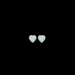 Playful Diamond Heart Rose Gold Stud Earrings
