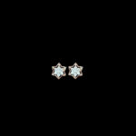 Radiant Diamond Star Rose Gold Stud Earrings