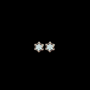Radiant Diamond Star Rose Gold Stud Earrings